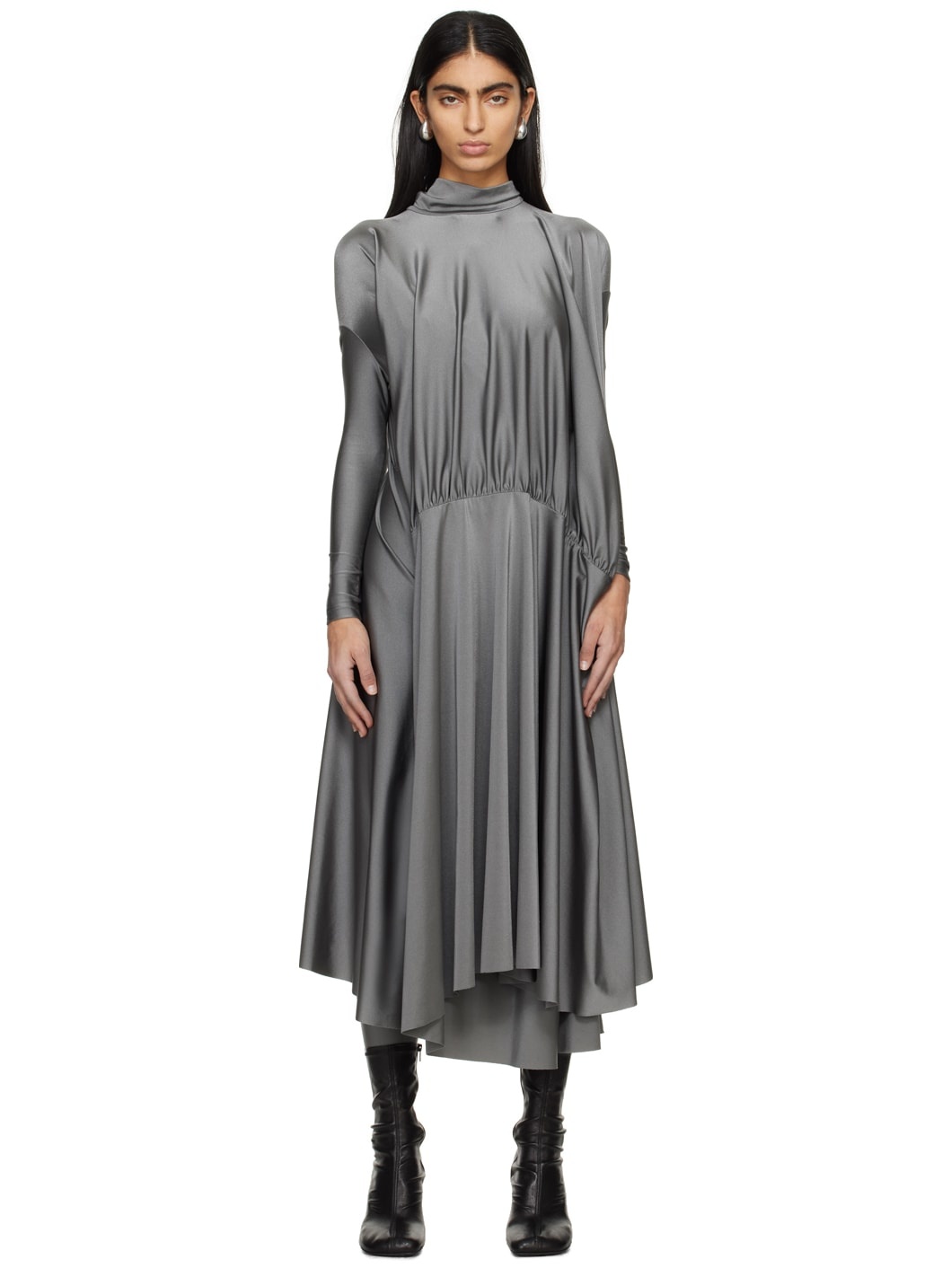 Gray Table Cover Maxi Dress - 1