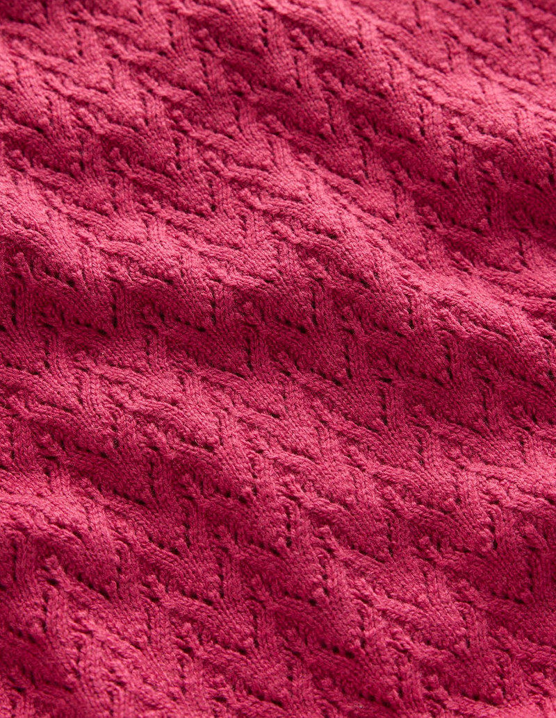 Diane Pointelle Sweater-Bright Cherry 1