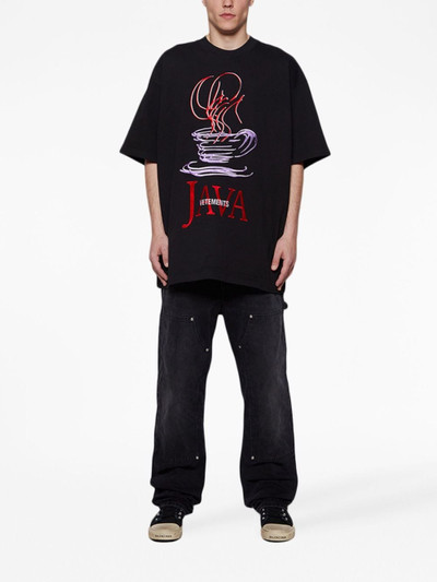 VETEMENTS x Java logo-embroidered cotton T-shirt outlook