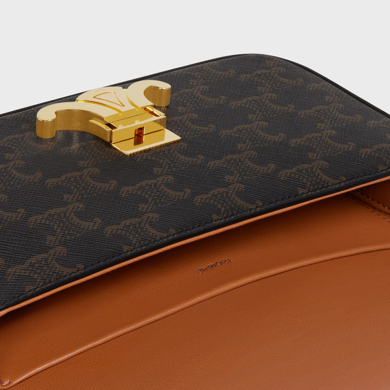 SHOULDER BAG CLAUDE in Triomphe canvas and calfskin 4