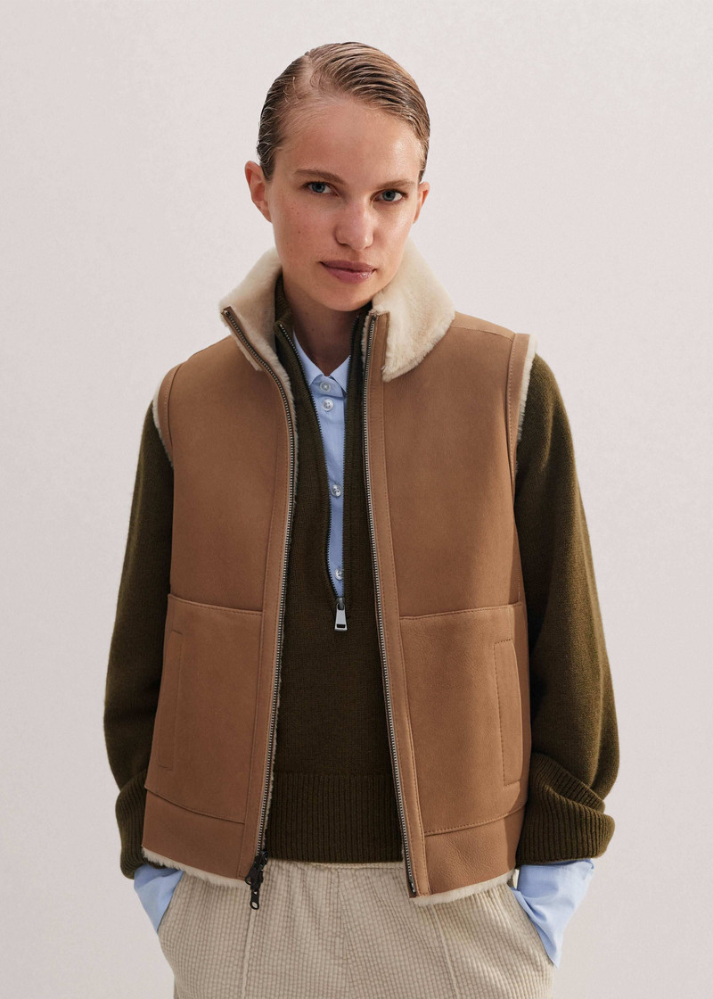 Reversible Shearling Zip Vest 5