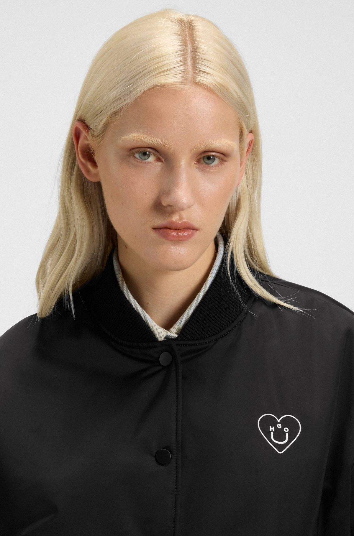 PADDED VARSITY-STYLE JACKET WITH HAPPY HUGO LOGOS - 5
