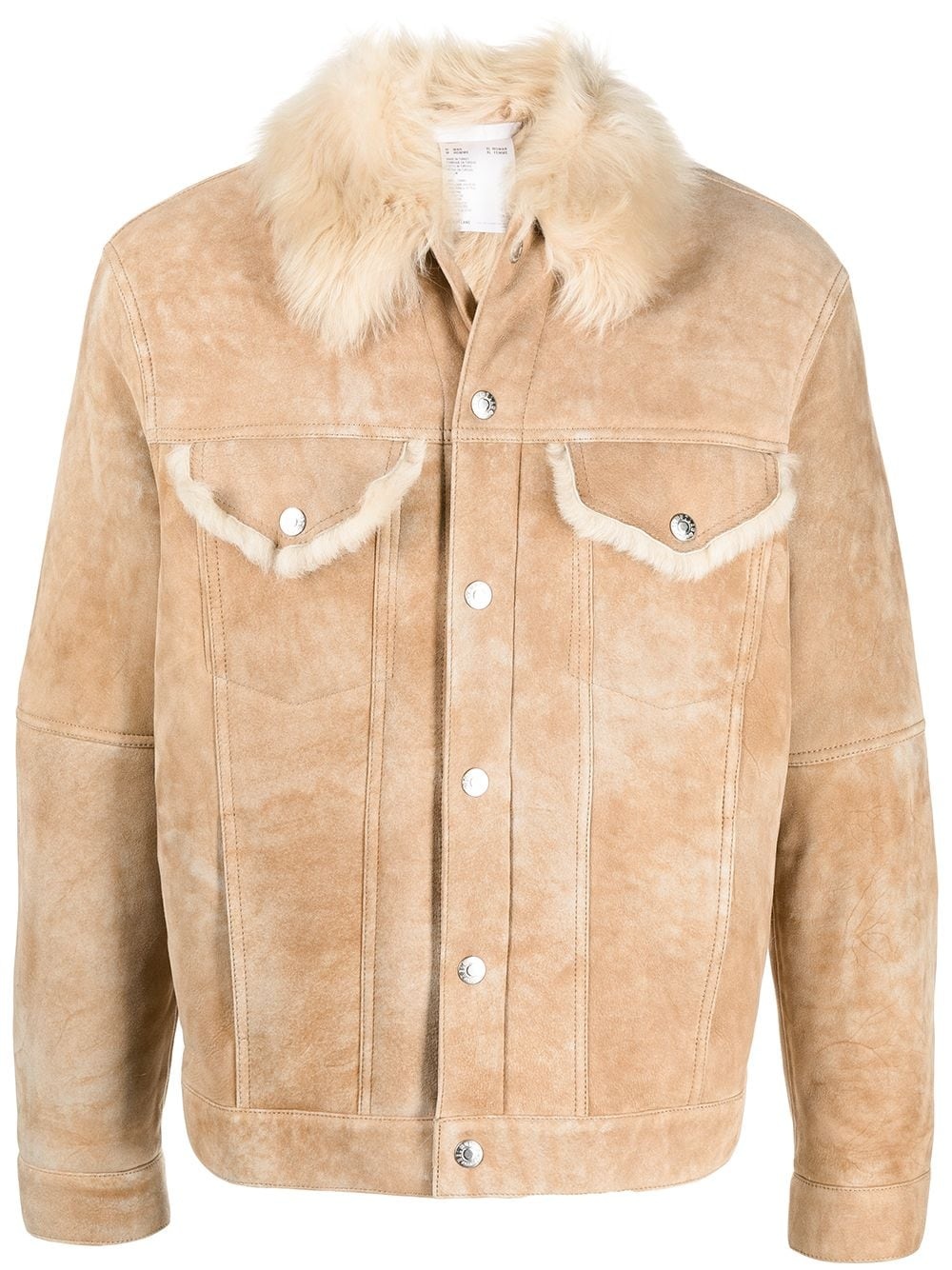 buttoned-up shearling jacket - 1