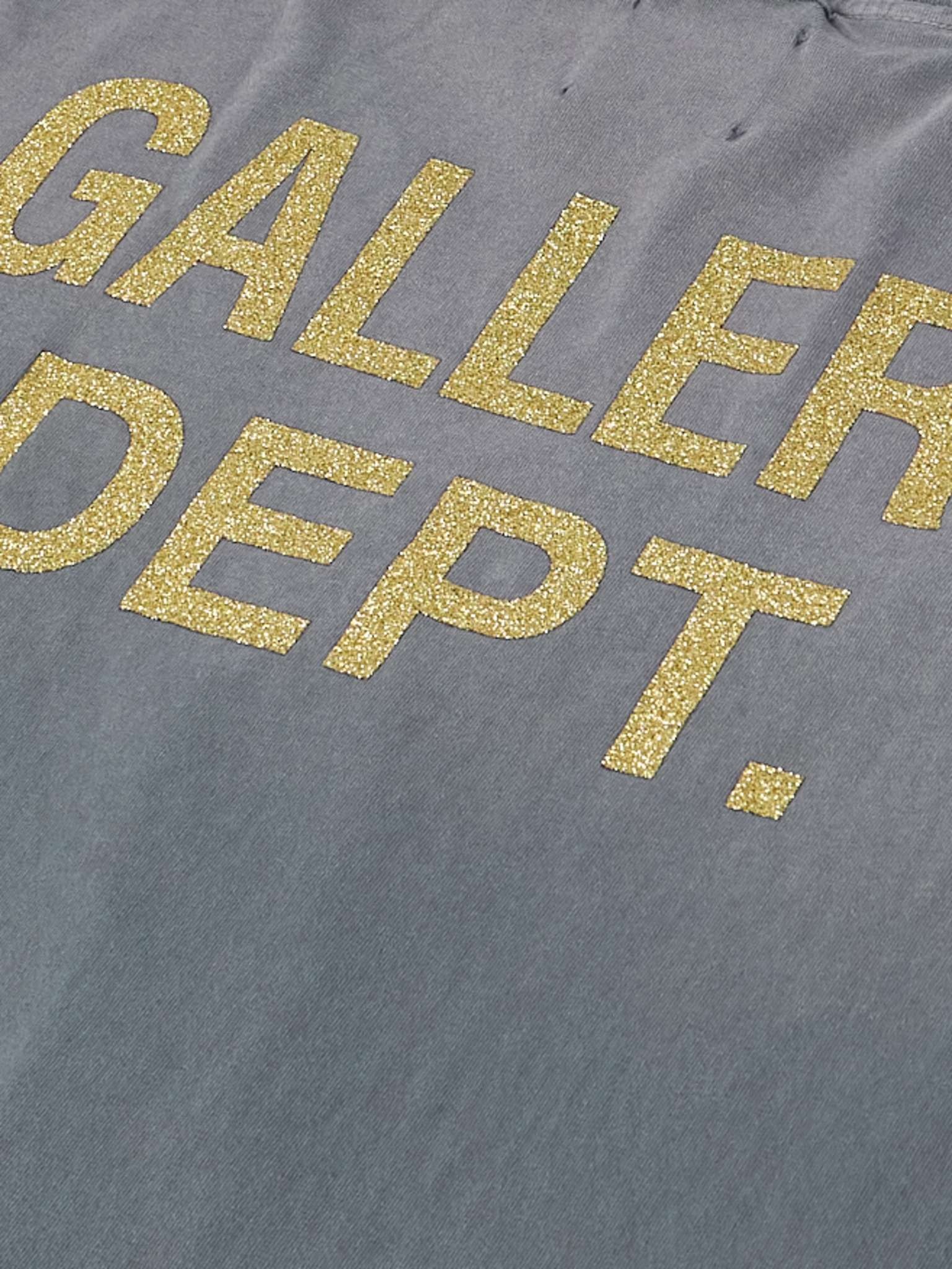 Grailed Distressed Glittered Printed Cotton-Jersey T-Shirt - 3