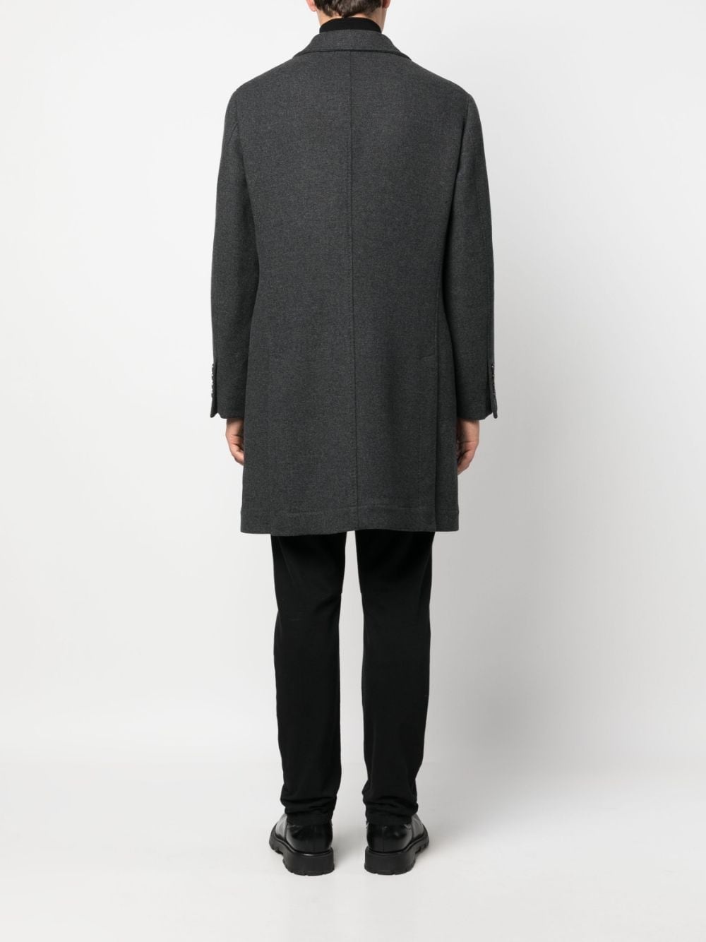 double-flap pocket wool-blend coat - 4