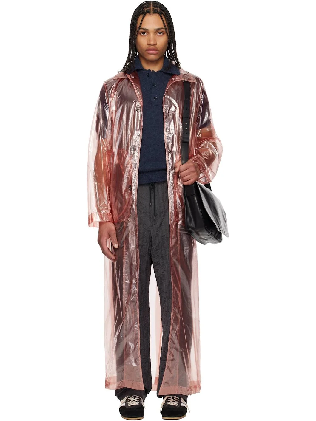 Pink Loose Fit Mac Coat - 1