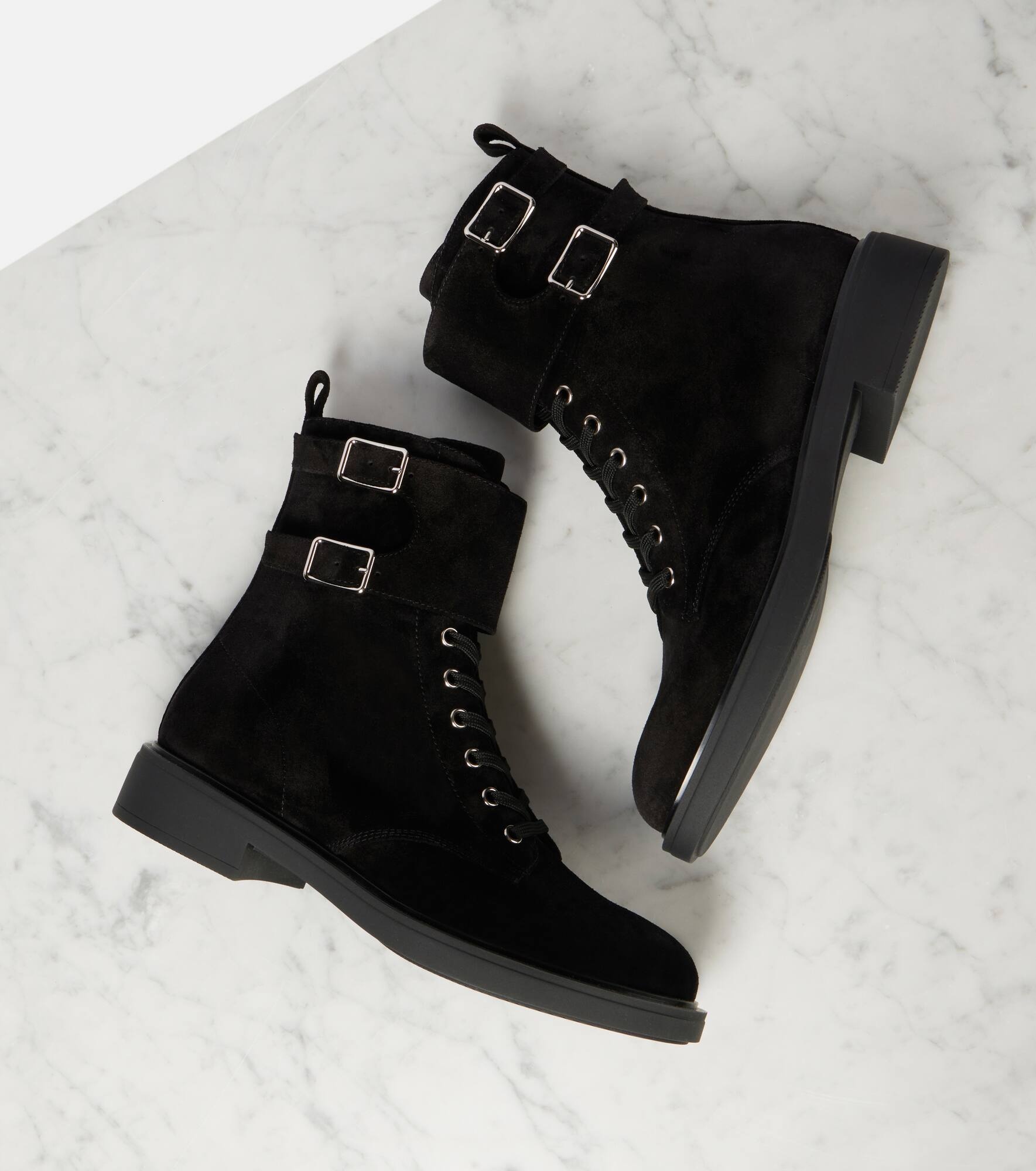 Suede combat boots - 5