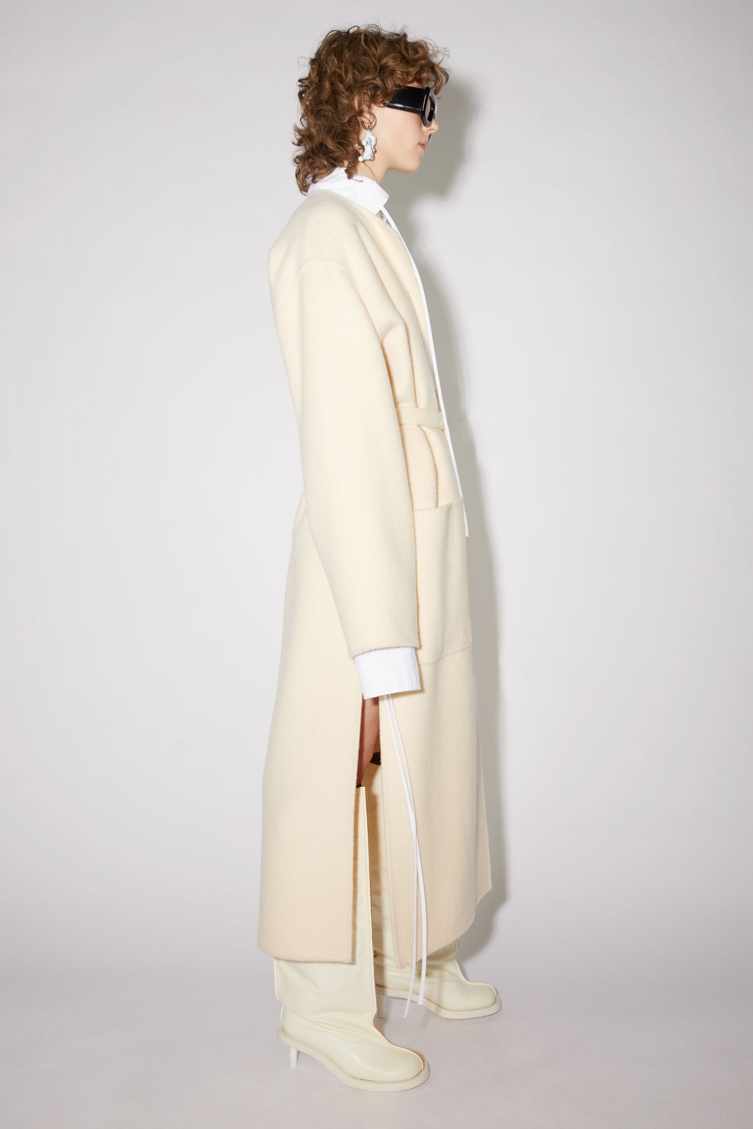 Collarless coat - Ecru/beige - 4