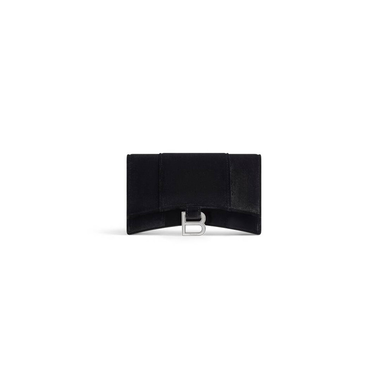 Women's Hourglass Wallet On Chain Velvet Jersey in Black 5