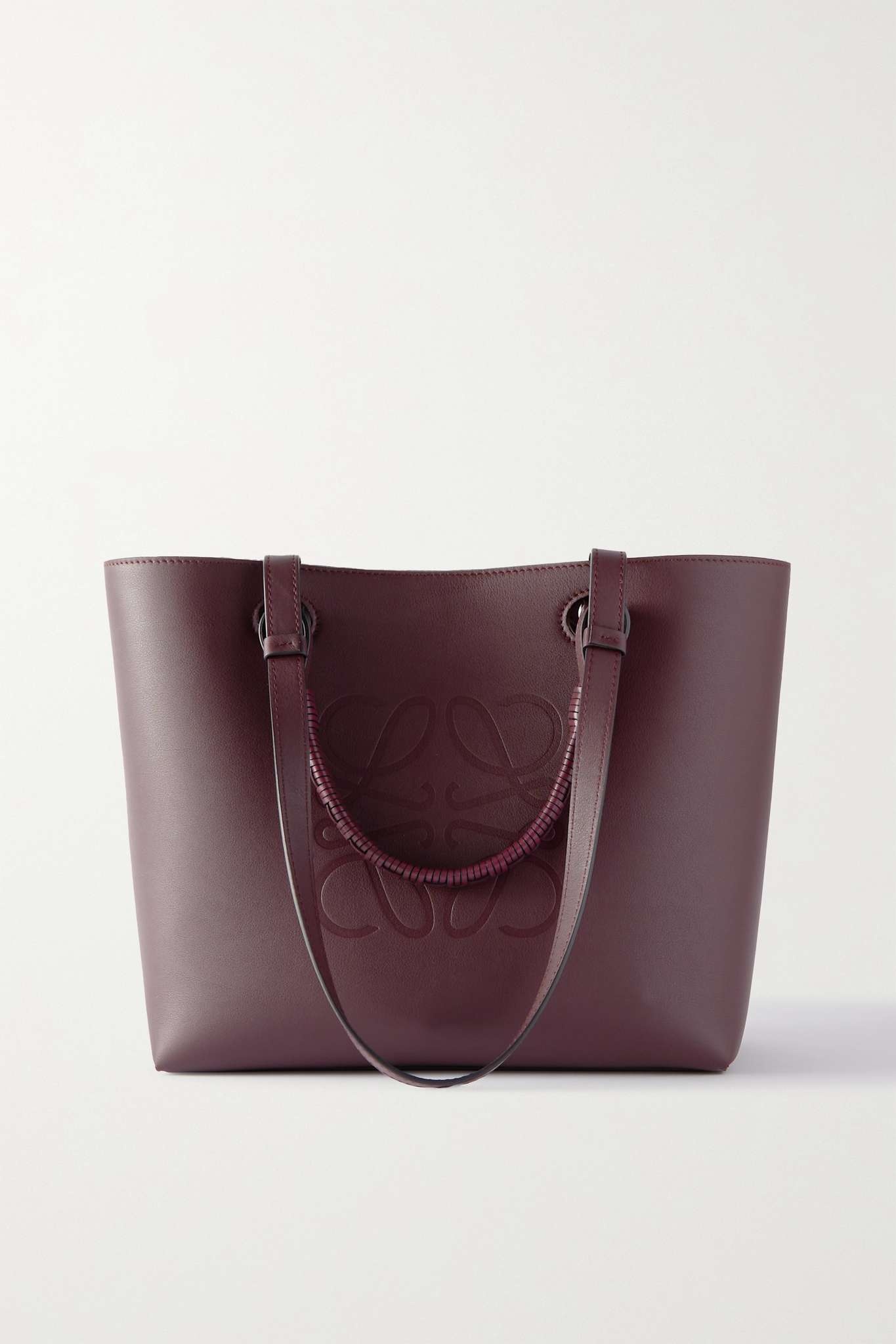 Anagram small debossed textured-leather tote - 1