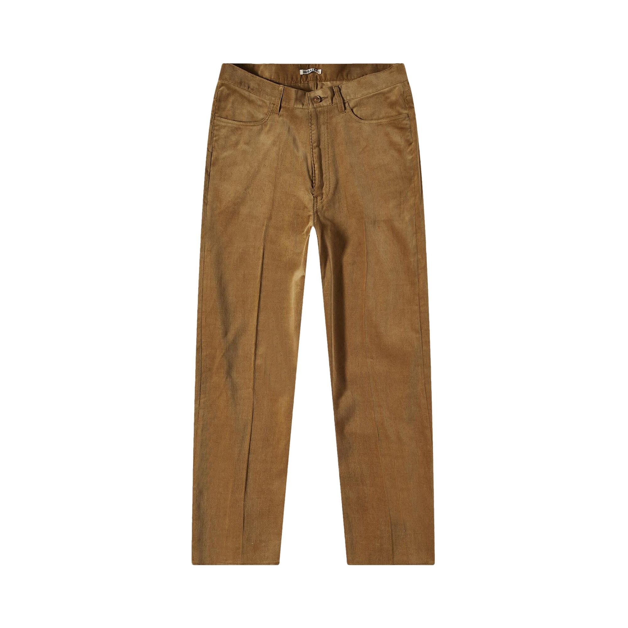 Auralee Finx Corduroy Pants 'Khaki Beige' - 1