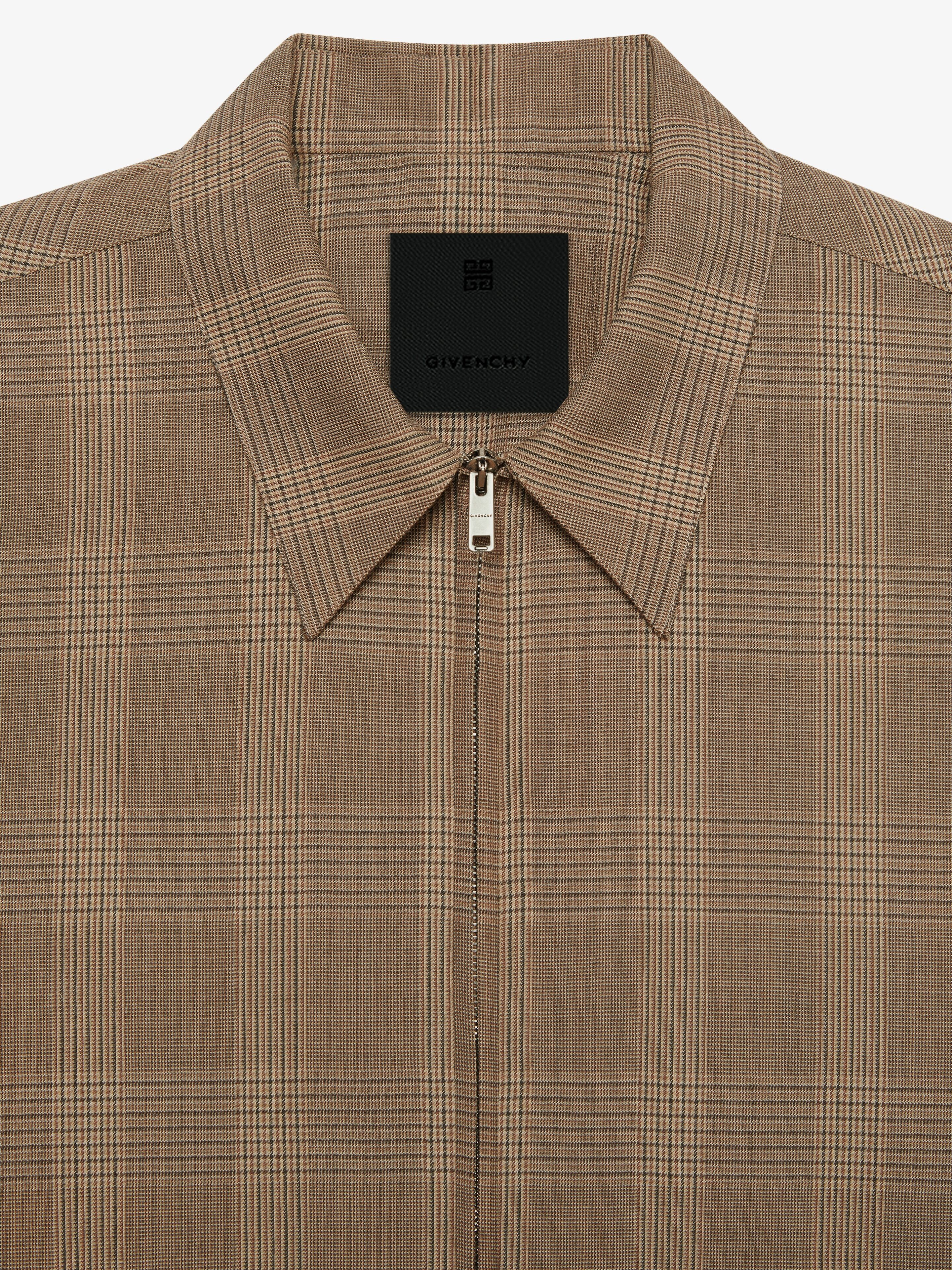 ZIPPED SHIRT IN WOOL WITH PRINCE OF WALES PRINT - 2