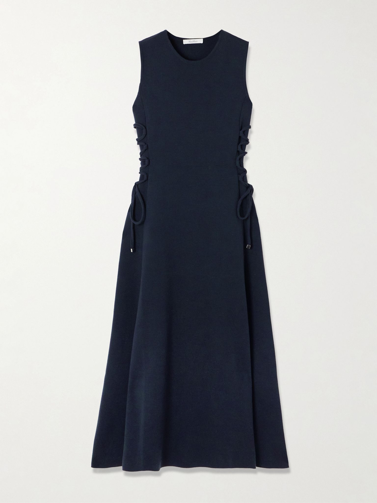 Delfi lace-up wool midi dress Navy - 1
