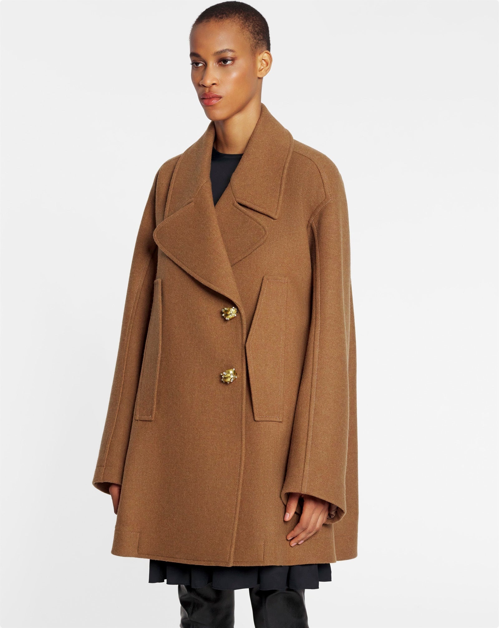 TAILORED PEACOAT WITH JEWEL BUTTONS - 3