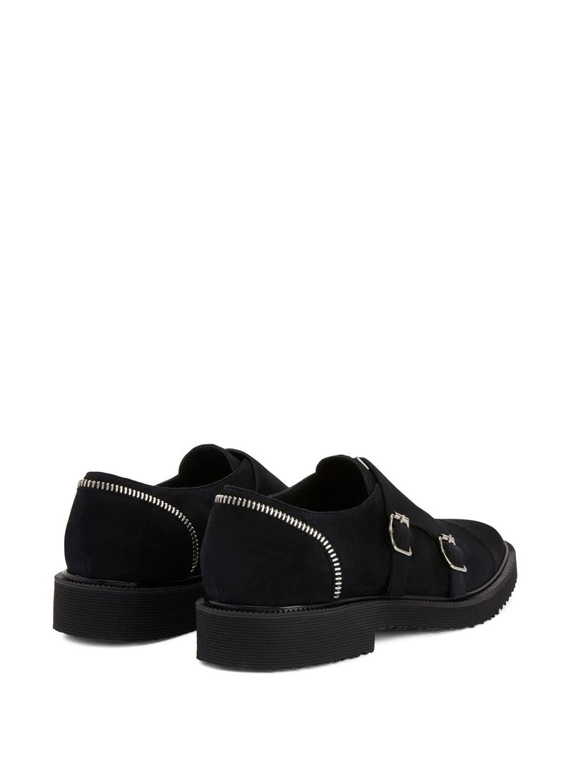 zip-trimmed suede loafers 3