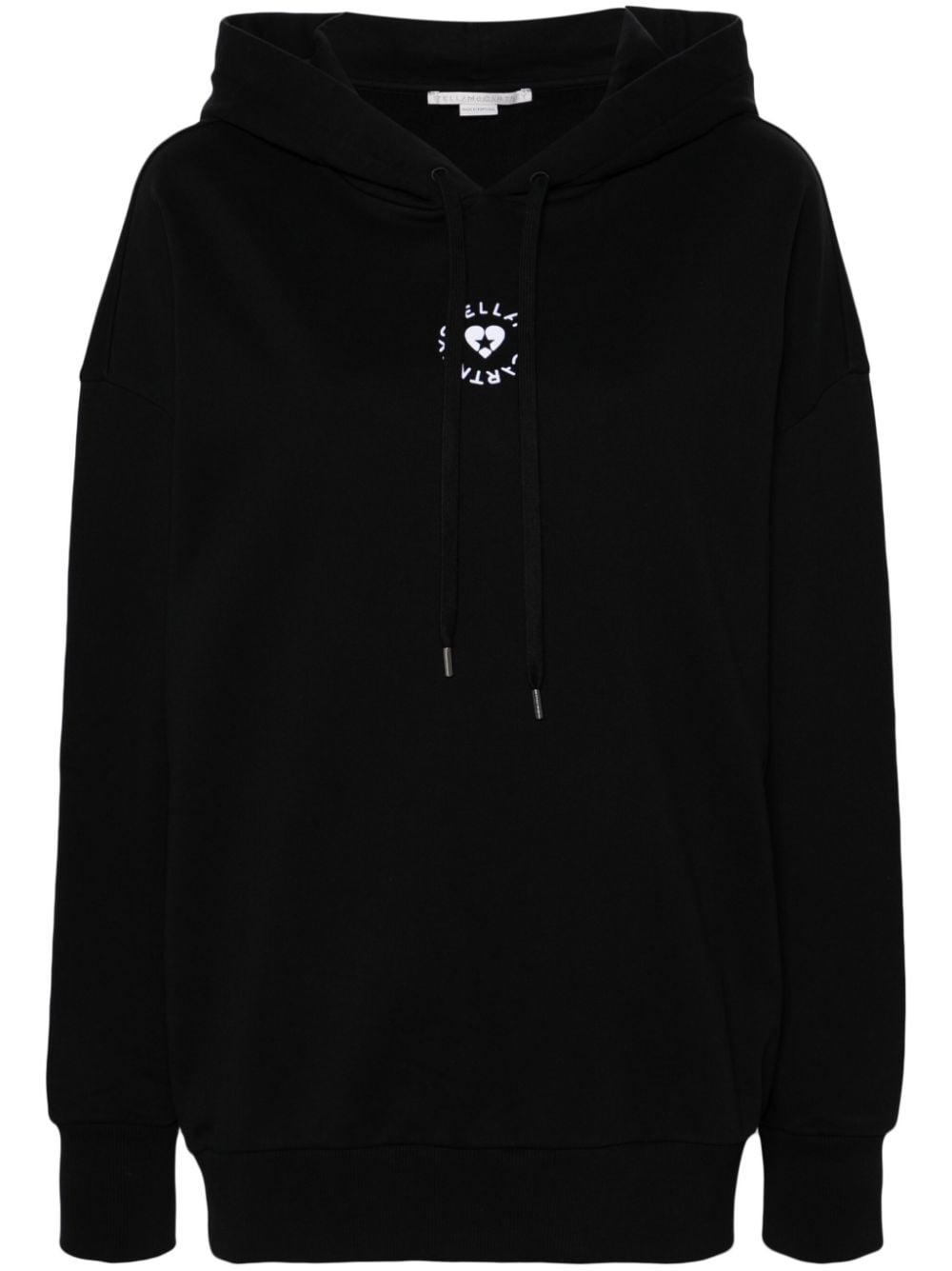 logo-embroidered cotton hoodie - 1