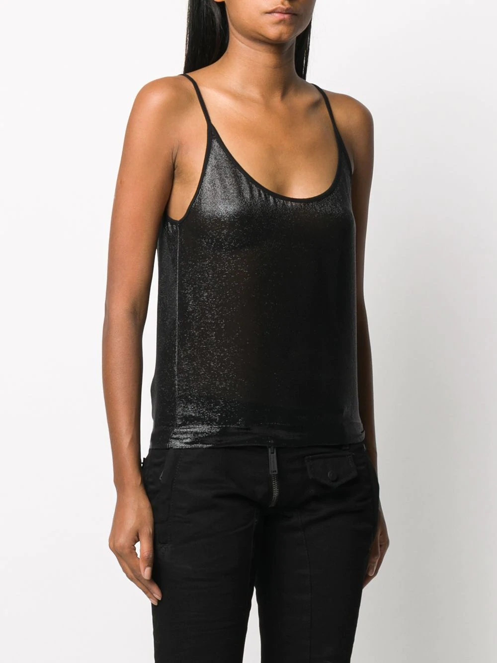 metallic sheen tank top - 3