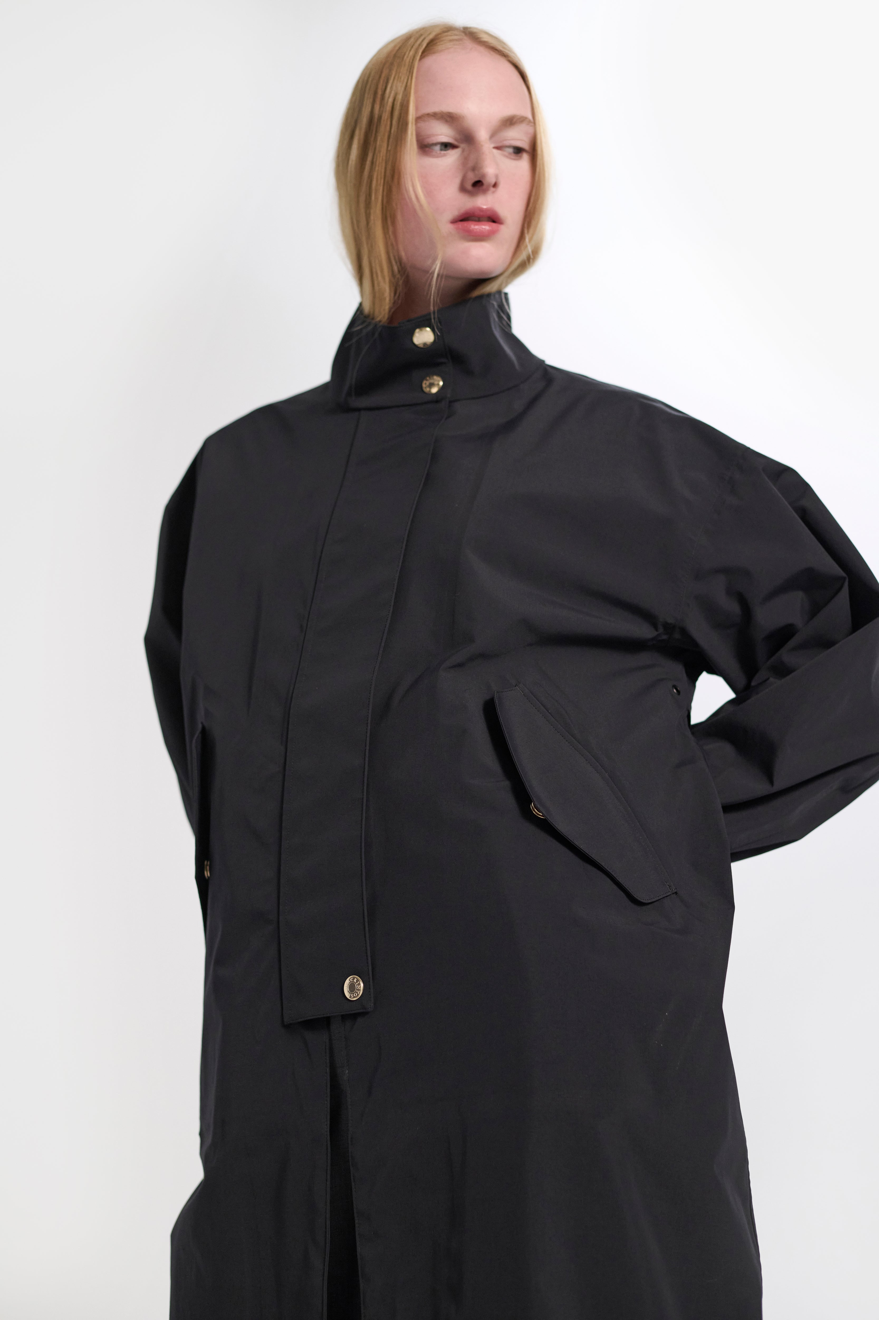 Skye Stand Collar Long Coat - 2