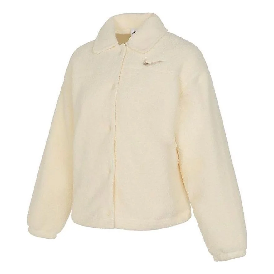 (WMNS) Nike Sportswear Collared High-Pile Jacket 'Coconut Milk' FB8708-113 - 1