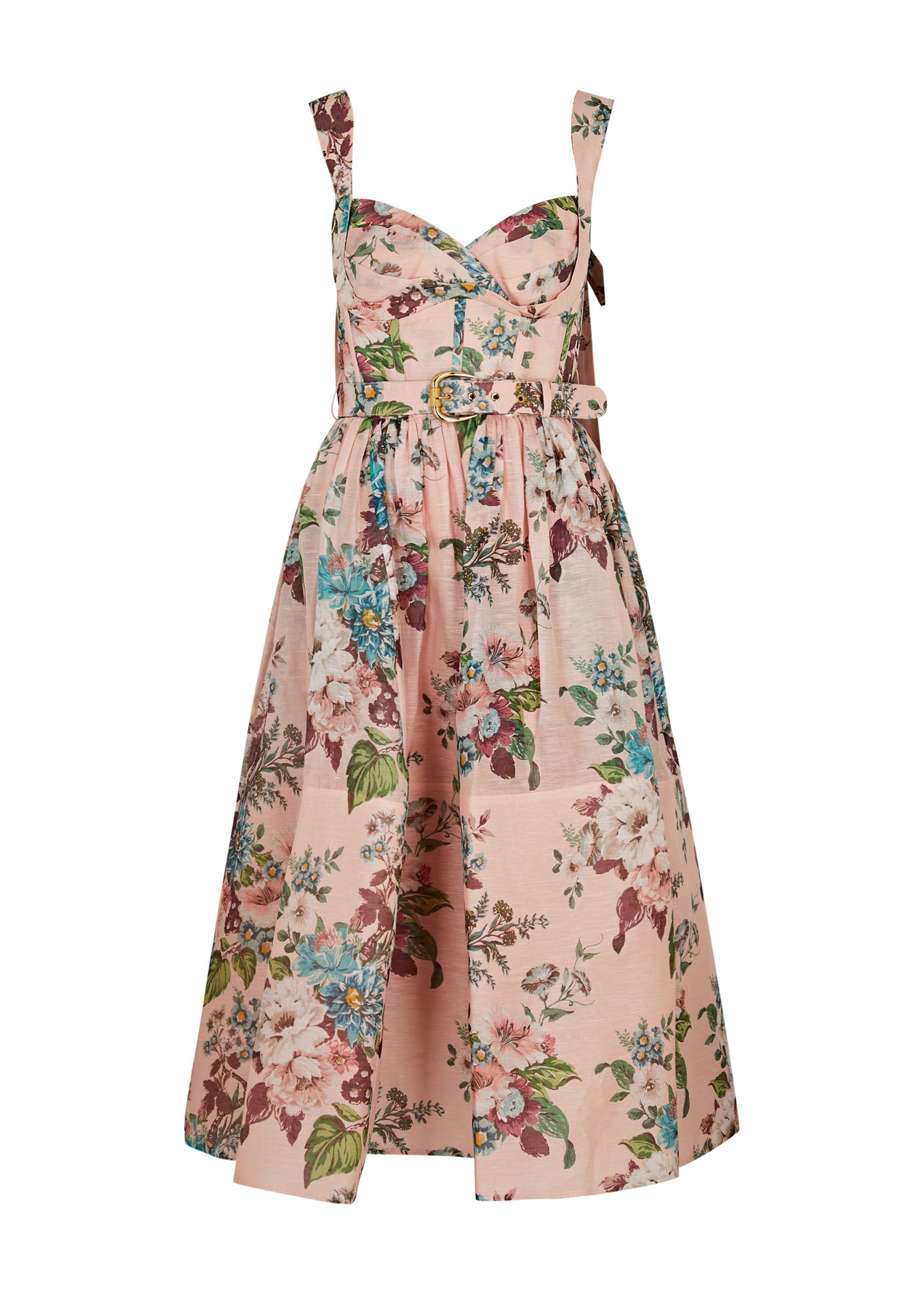 Matchmaker floral-print linen-blend midi dress - 1