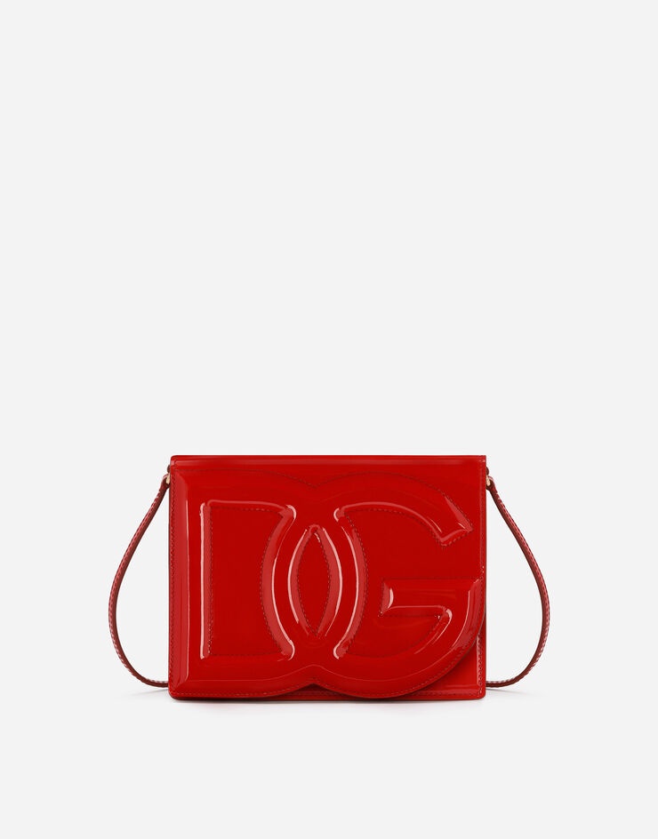 Patent leather crossbody bag with logo - 1