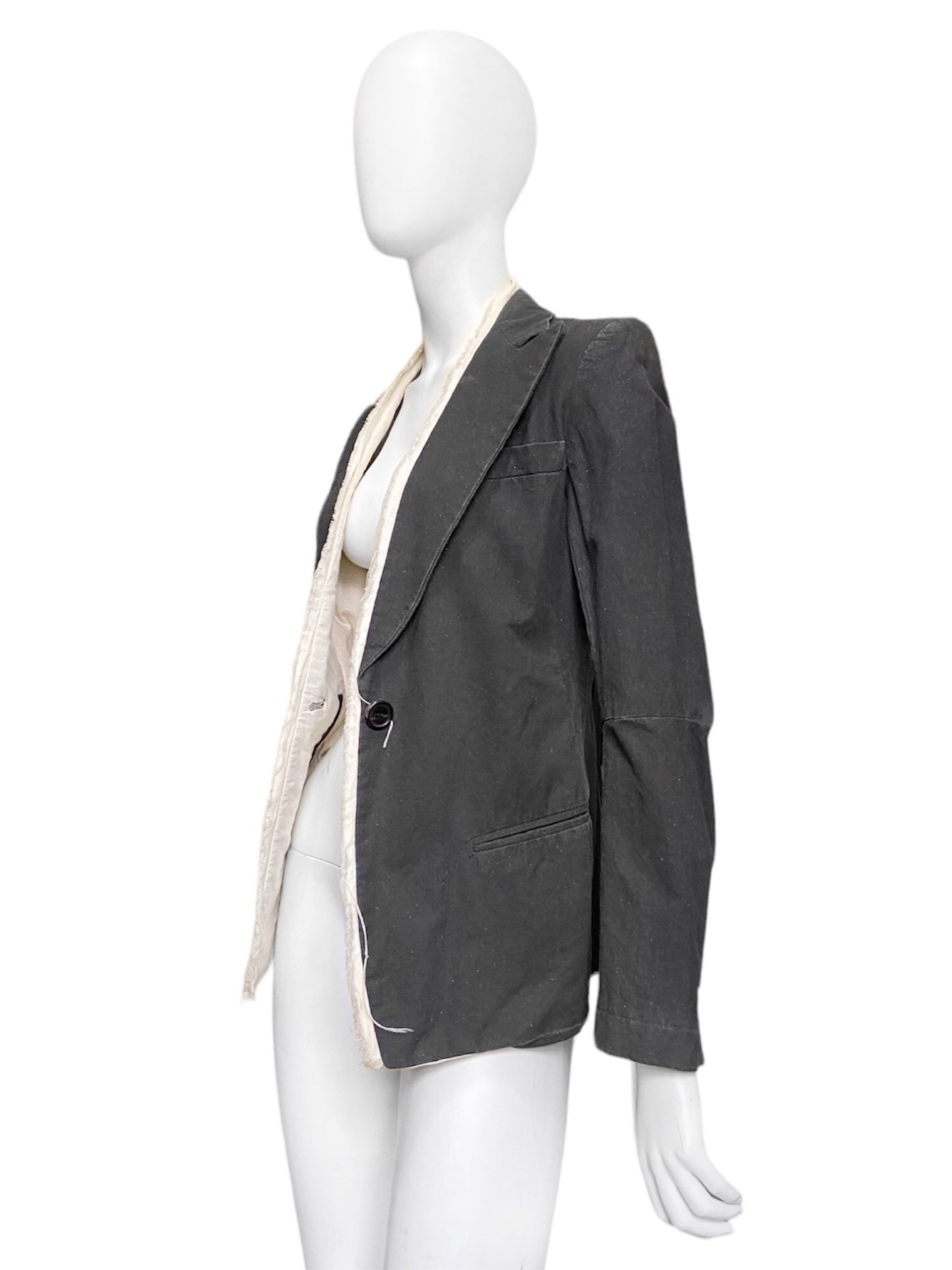Ann Demeulemeester Fall 2000 Distressed Bondage Glitter Blazer with Exposed Lining 36 - 4