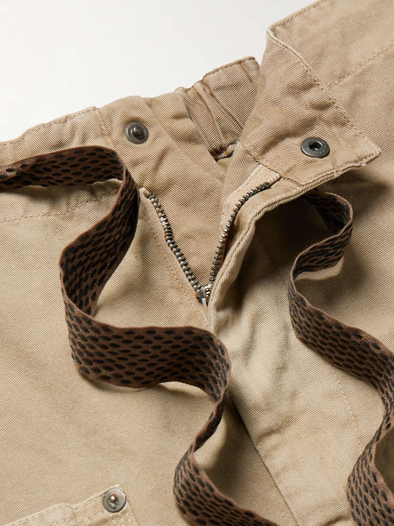 Katsuragi Wide-Leg Panelled Cotton-Twill Drawstring Trousers 6