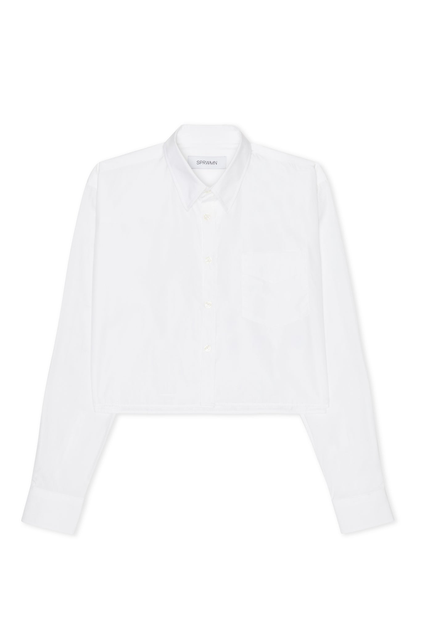 WHITE CROPPED BUTTON DOWN - 2