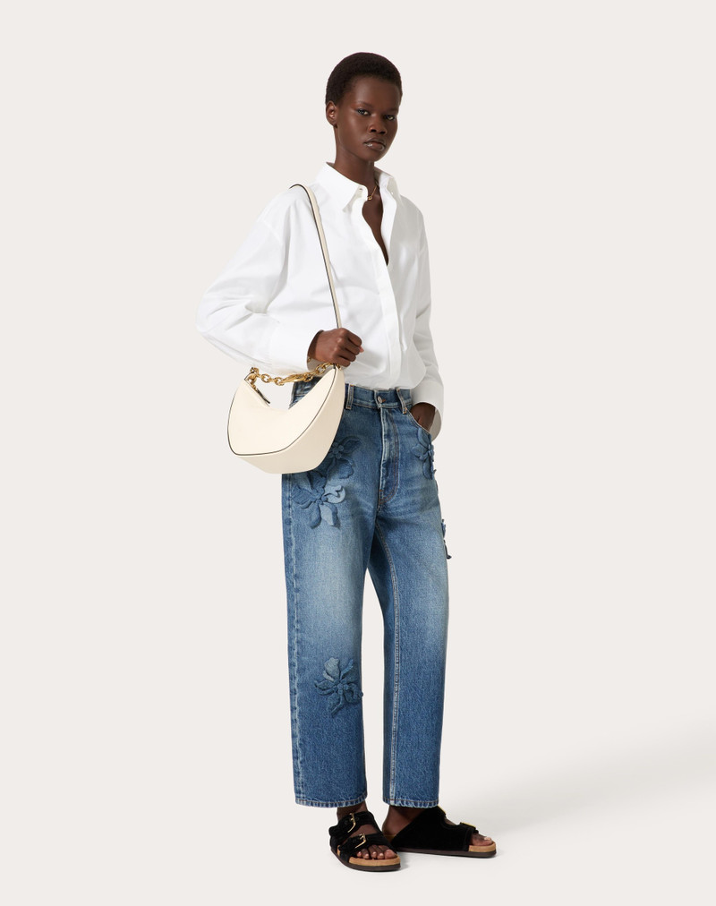 Valentino EMBROIDERED MEDIUM BLUE DENIM PANTS outlook