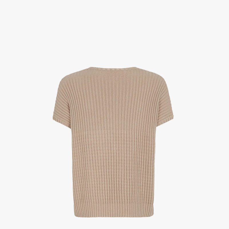 FENDI Beige cashmere and cotton T-shirt outlook