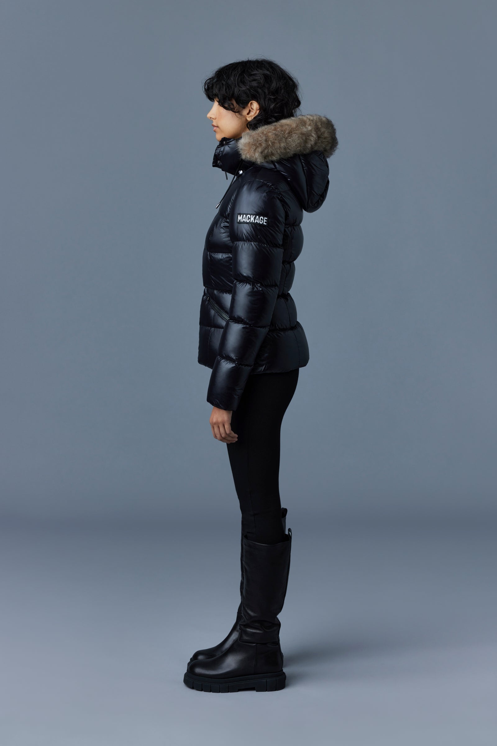 MADALYN lustrous light down jacket with shearling - 3