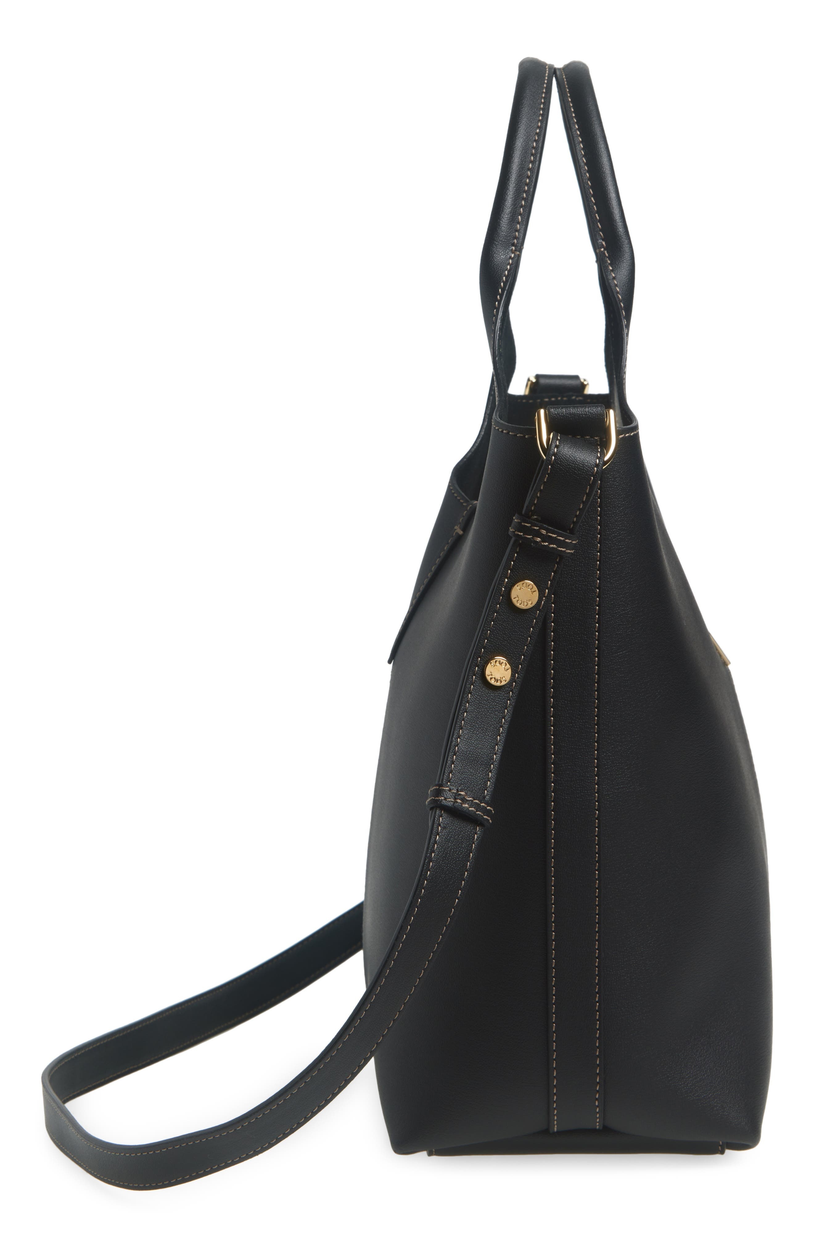Tod's Small Ebr Top Handle Leather Tote in Nero at Nordstrom - 6
