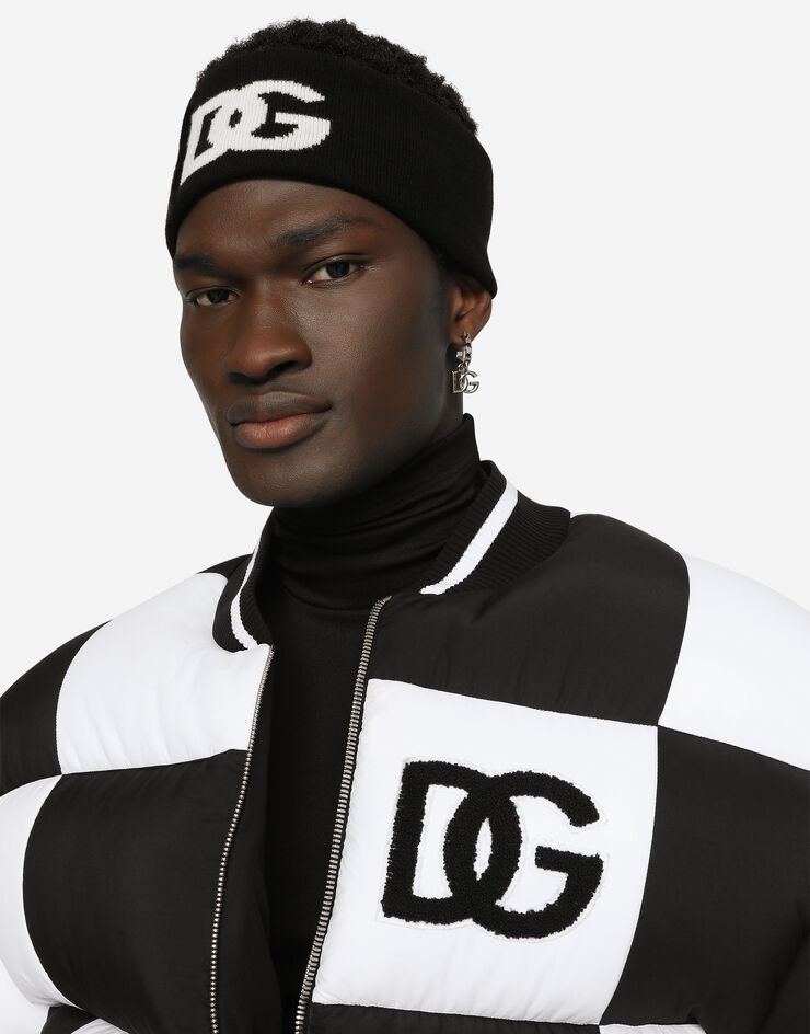 Cashmere jacquard headband with DG logo - 1