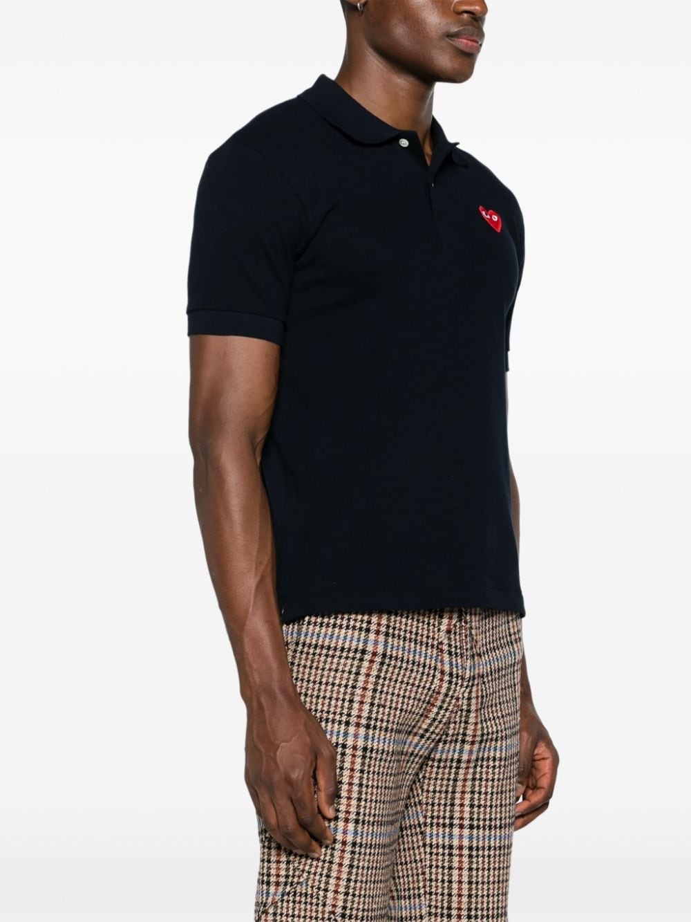 heart-patch cotton polo shirt - 4