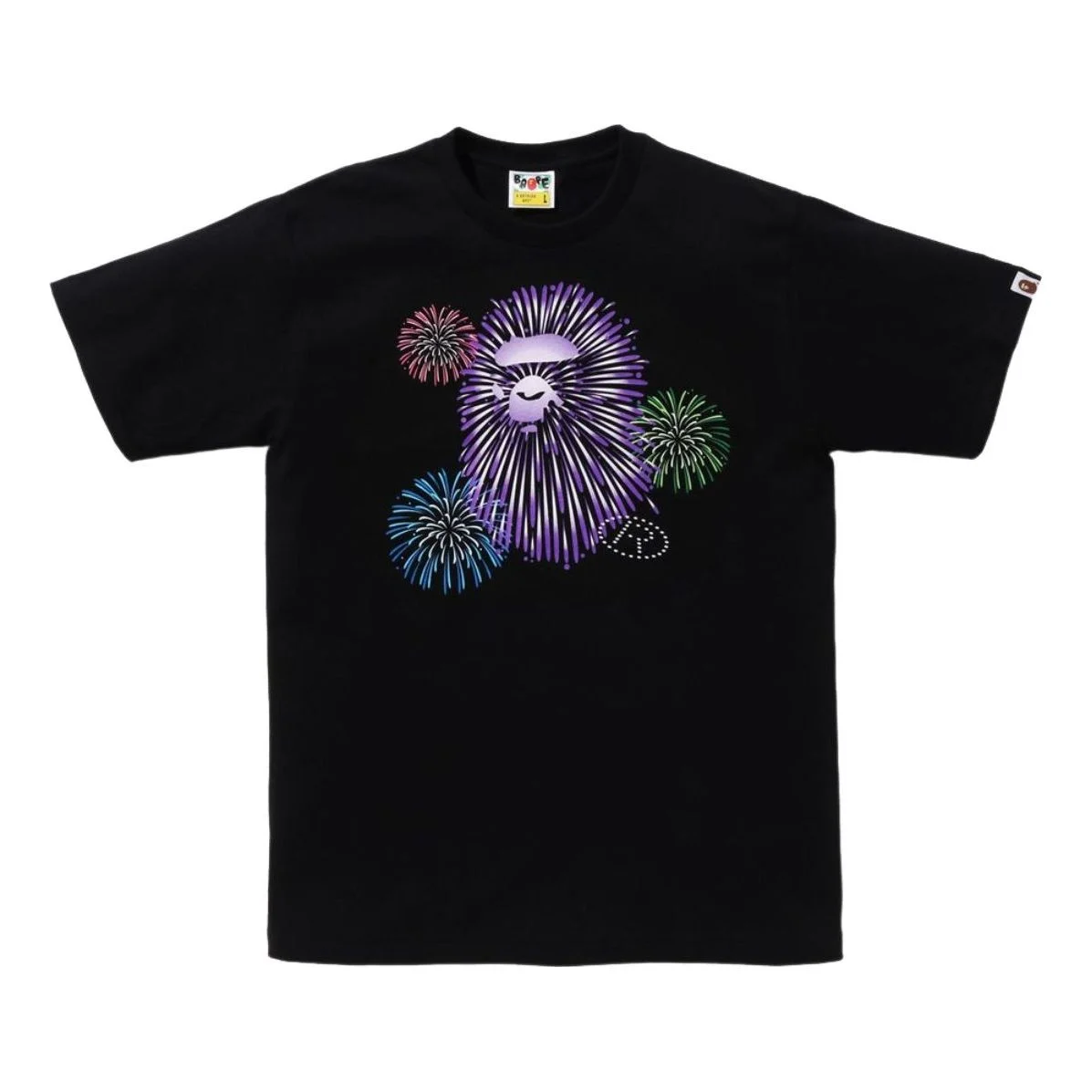A Bathing Ape Head Firework Tee #2 'Black' 1K72-110-012-BLACK - 1