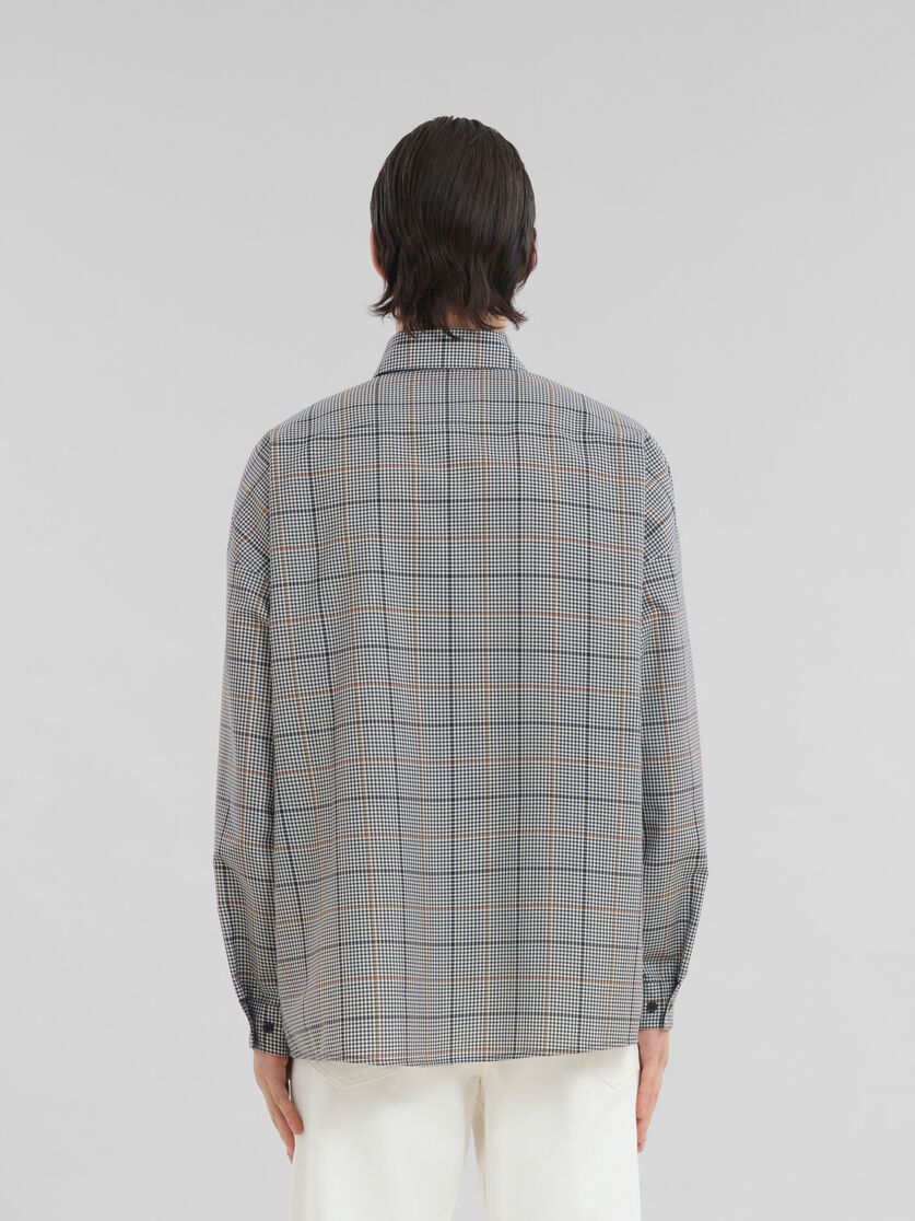DEEP BLUE CHECKED TECH WOOL SHIRT - 3