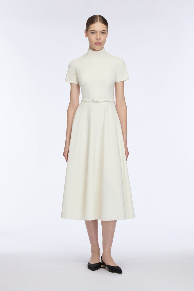 EMILIA WICKSTEAD Camilla Dress In Ivory Summer Wool outlook