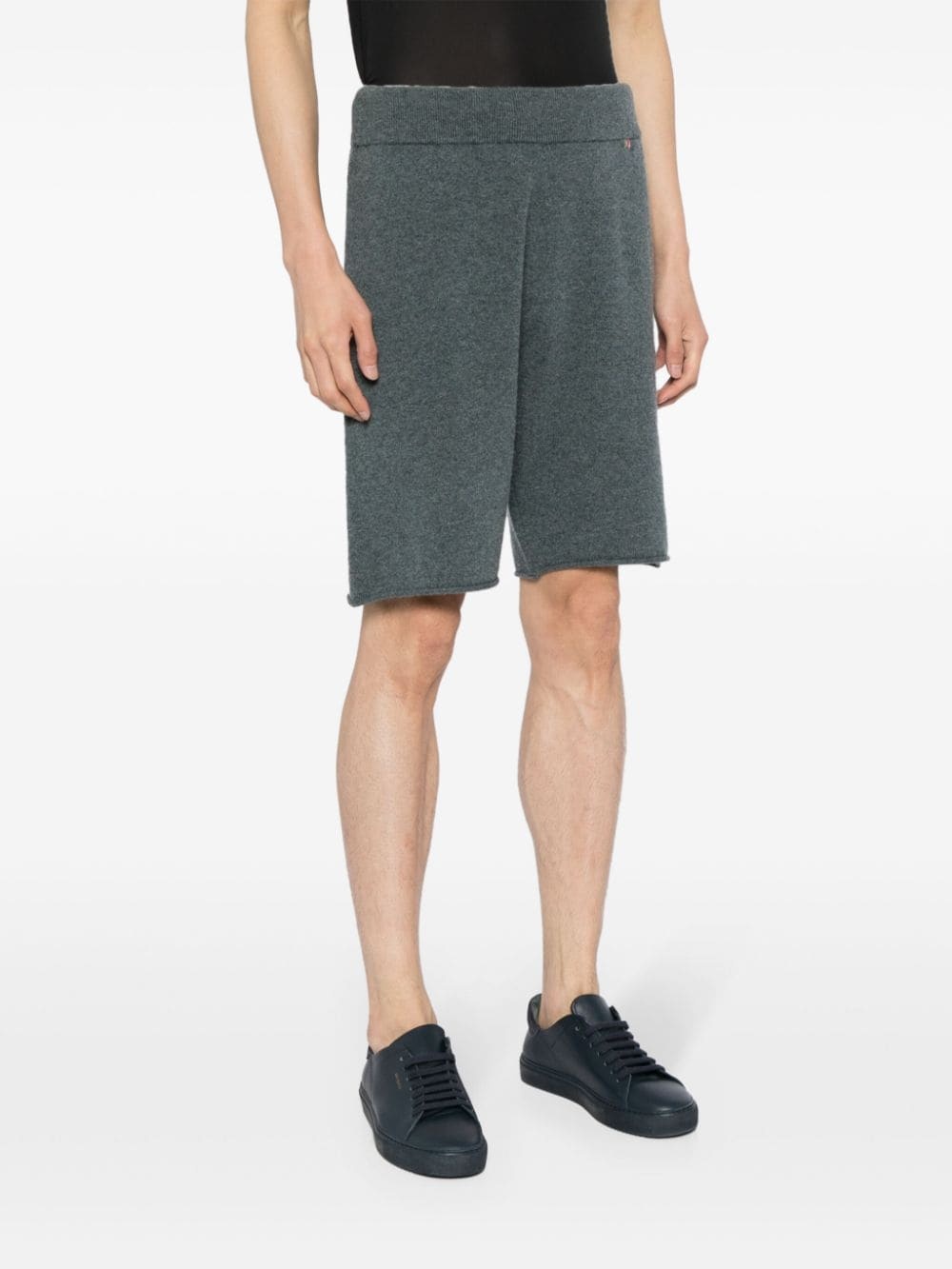 elasticated-waist cashmere-blend track shorts - 4