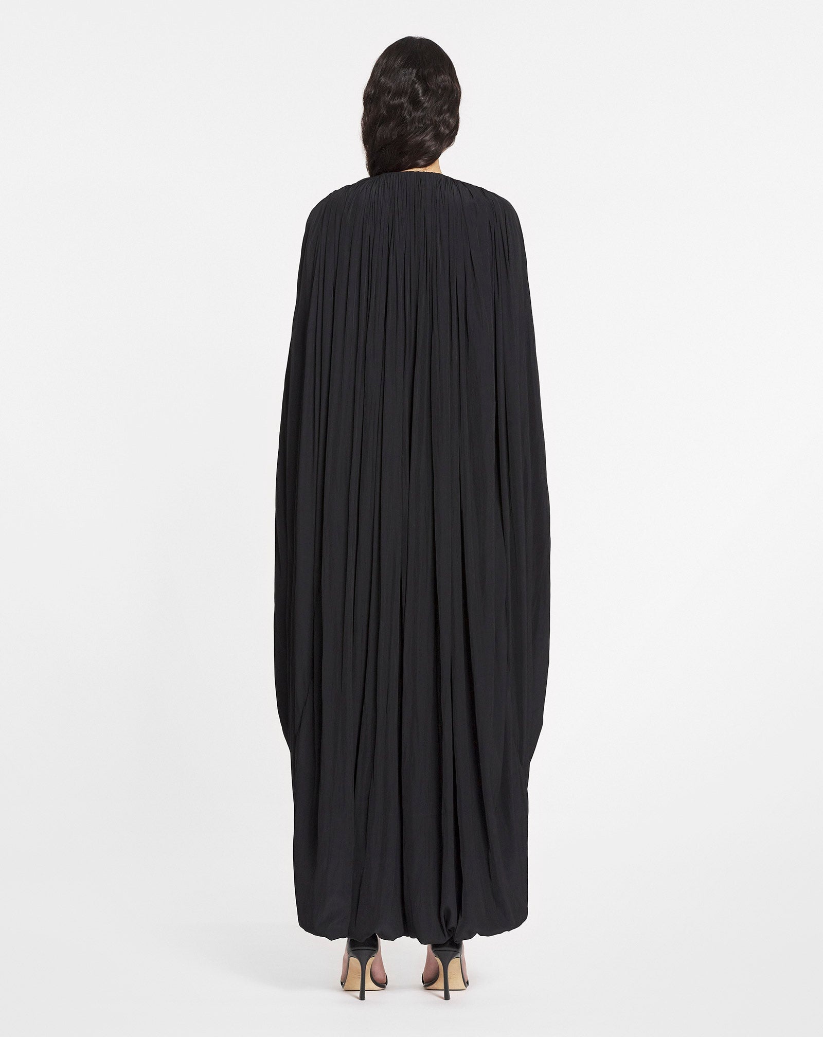 LONG DRAPED DRESS WITH EMBROIDERY - 4