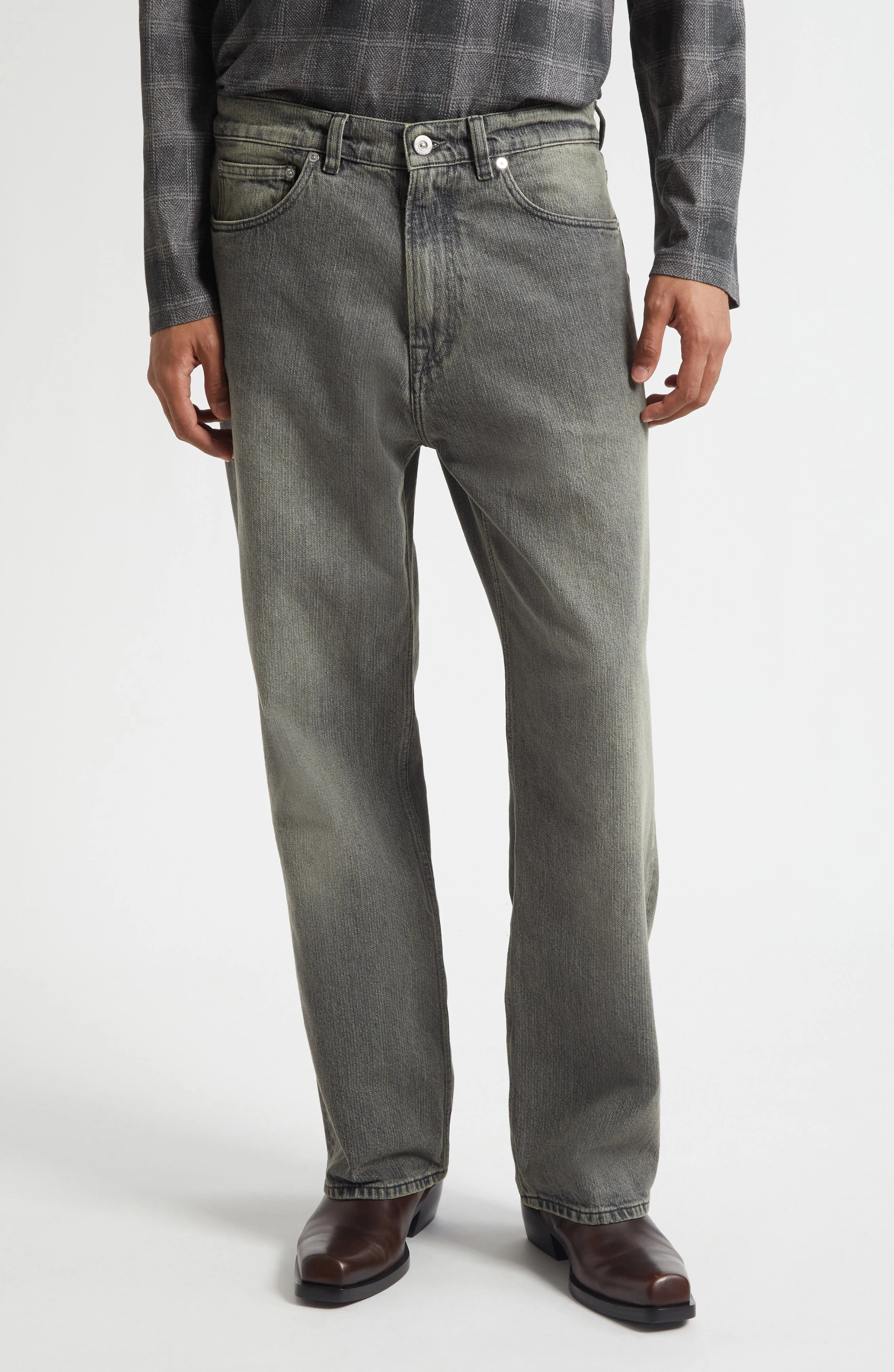 OUR LEGACY Third Cut Chain Twill Wide Straight Leg Jeans in Ash Dust Chain Twill at Nordstrom - 1