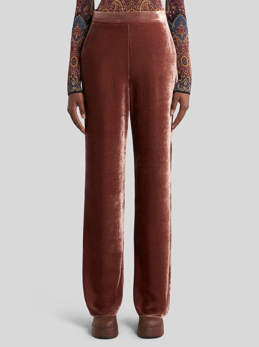 VELVET PALAZZO TROUSERS - 2