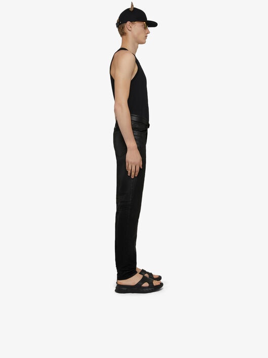 SLIM FIT JEANS IN SHINY POLISHED DENIM - 3