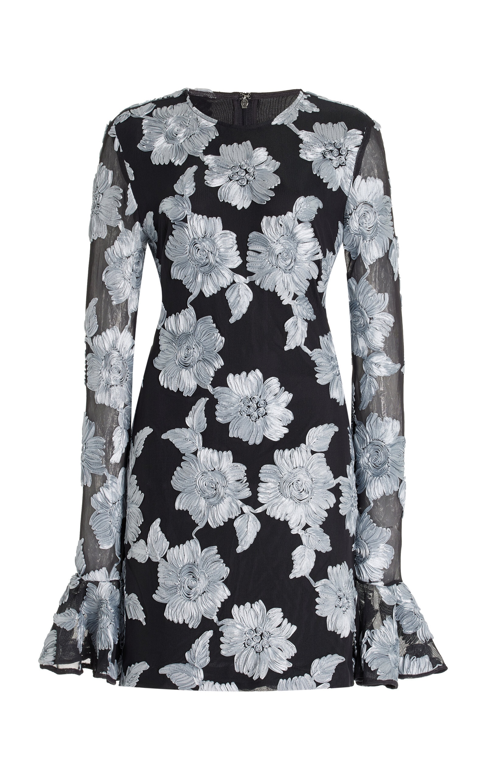 Floral Mesh Mini Dress grey - 1