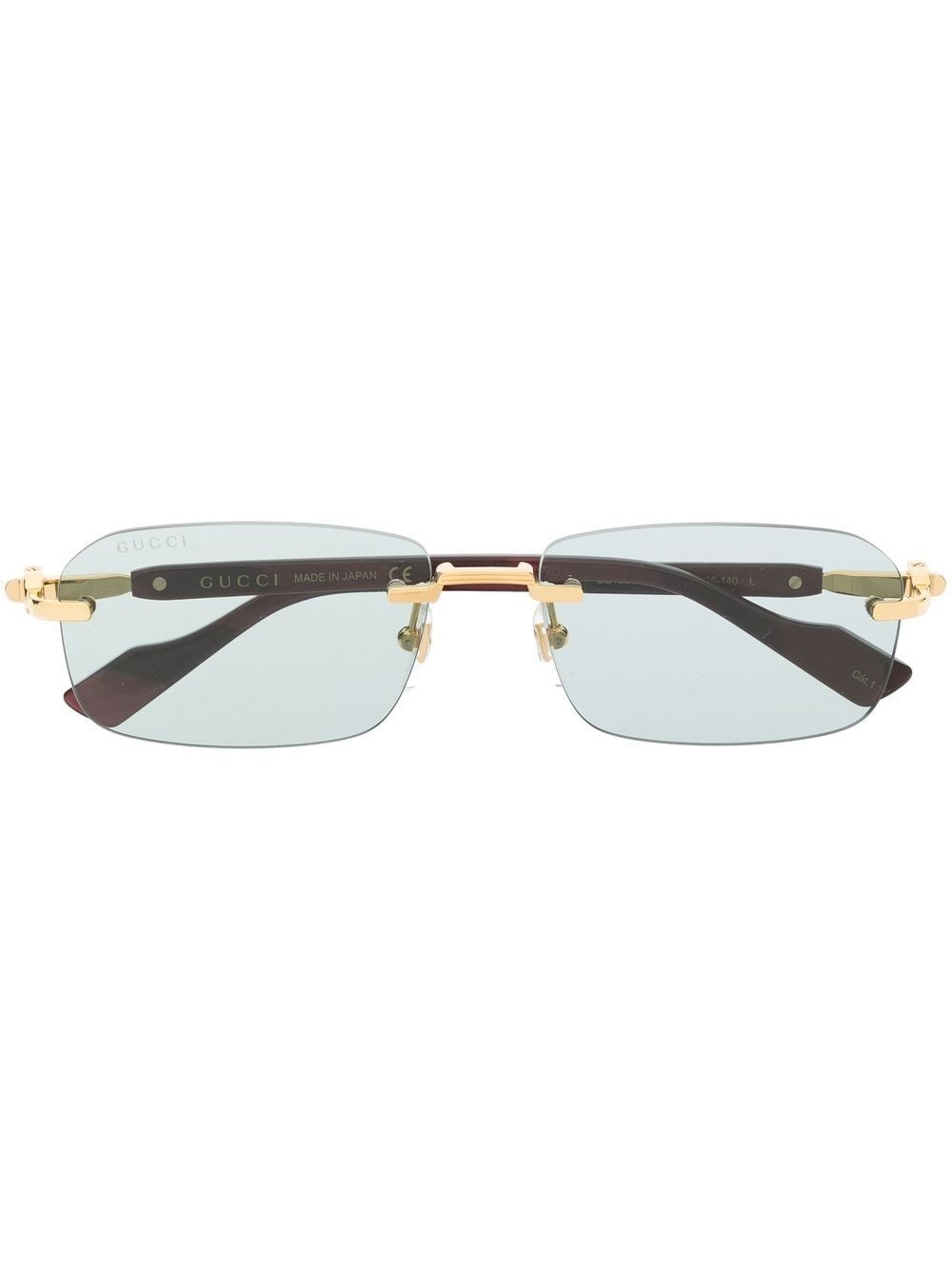rimless rectangle-frame sunglasses - 1