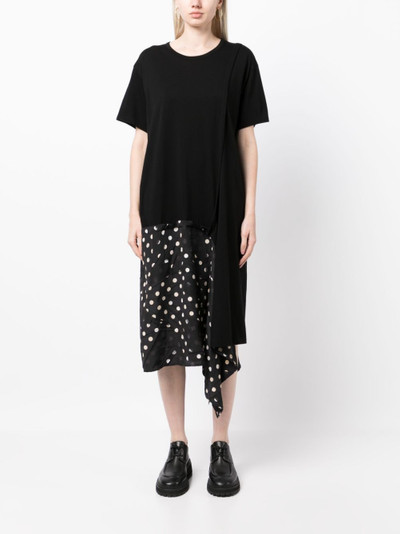 Y's asymmetric polka-dot detailed dress outlook