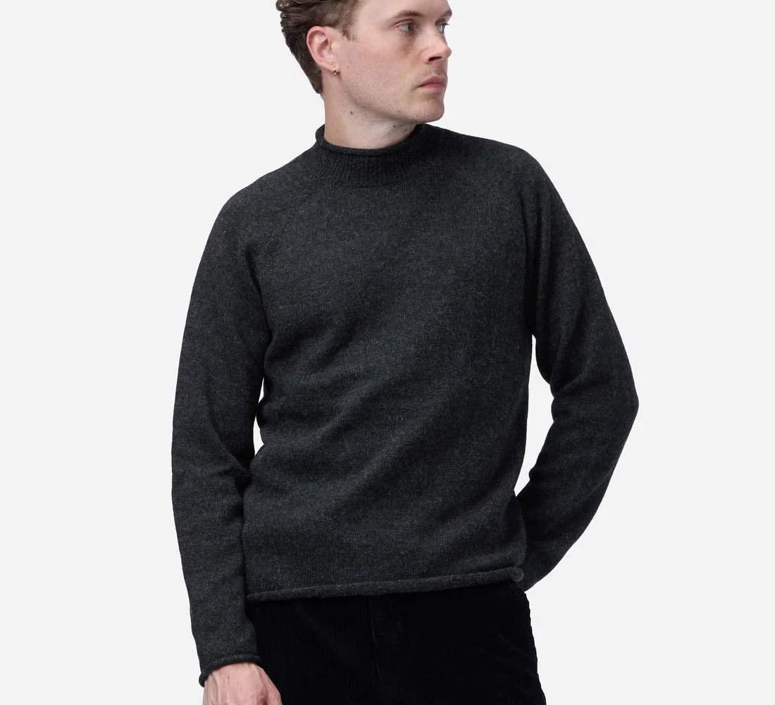 Roll Neck Sweater ~ Charcoal Baby Alpaca - 1