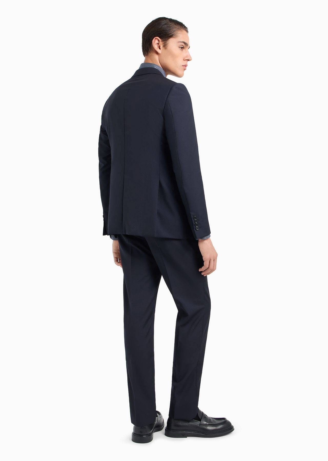 Slim-fit, single-breasted suit in tone-on-tone micro-striped virgin wool - 3