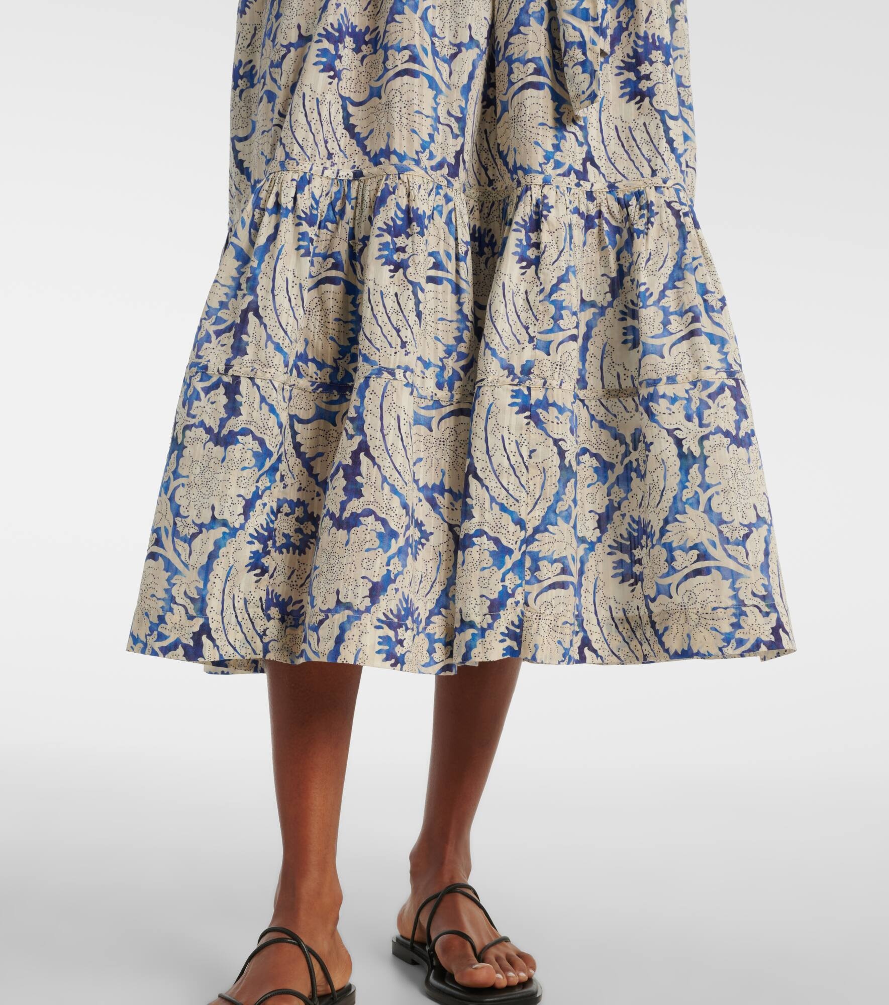 Seraphina printed cotton-blend midi dress - 6