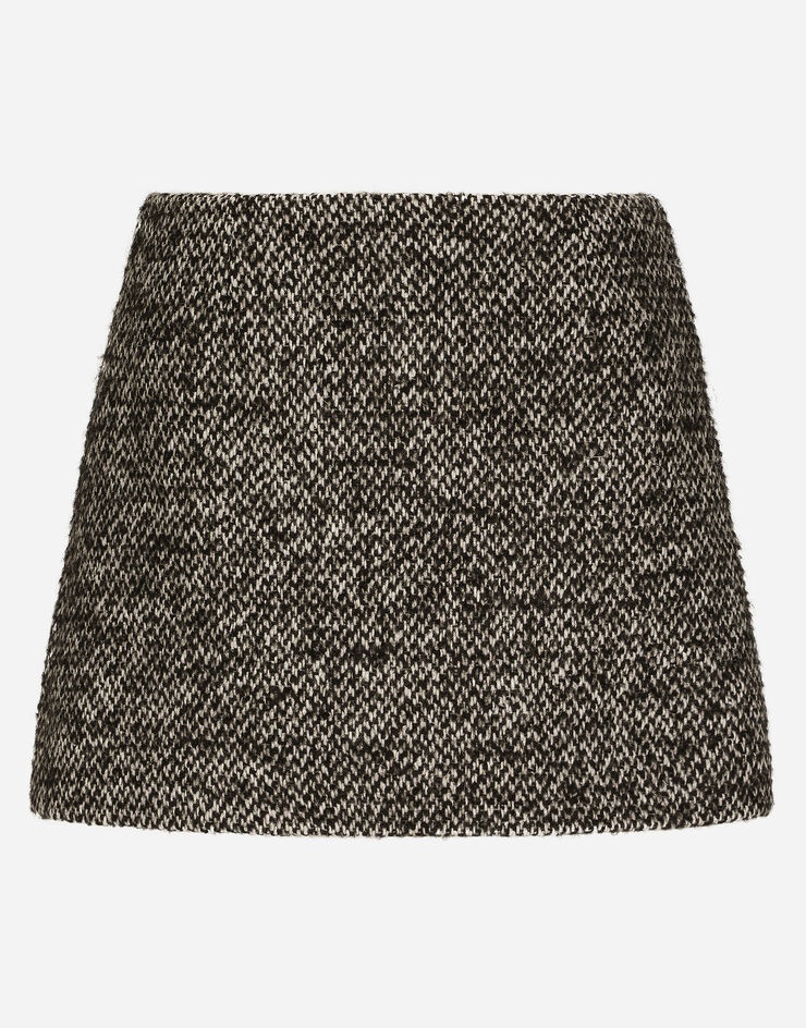 Short speckled tweed skirt - 3