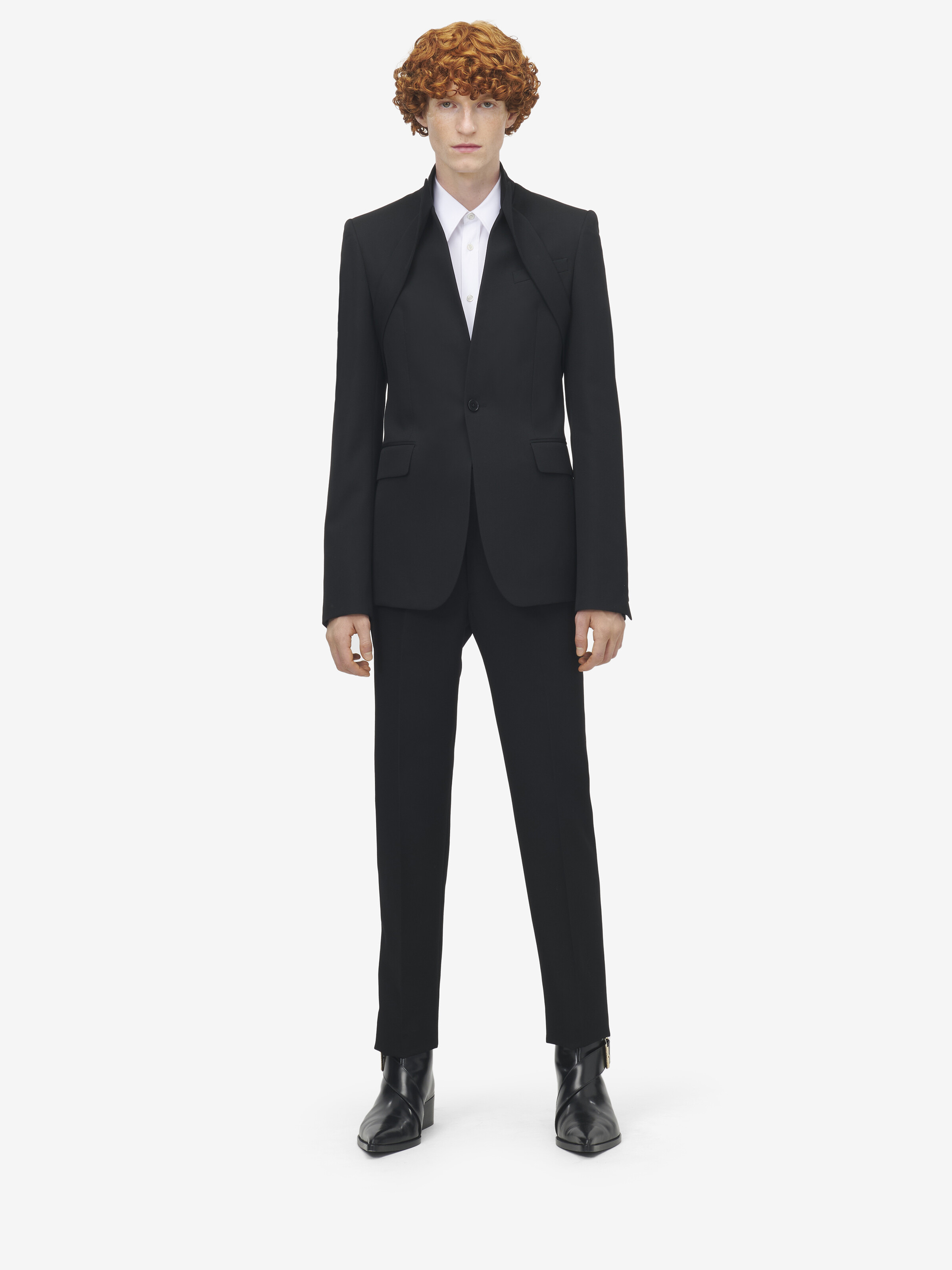 Reverse Lapel Single-breasted Jacket - 3